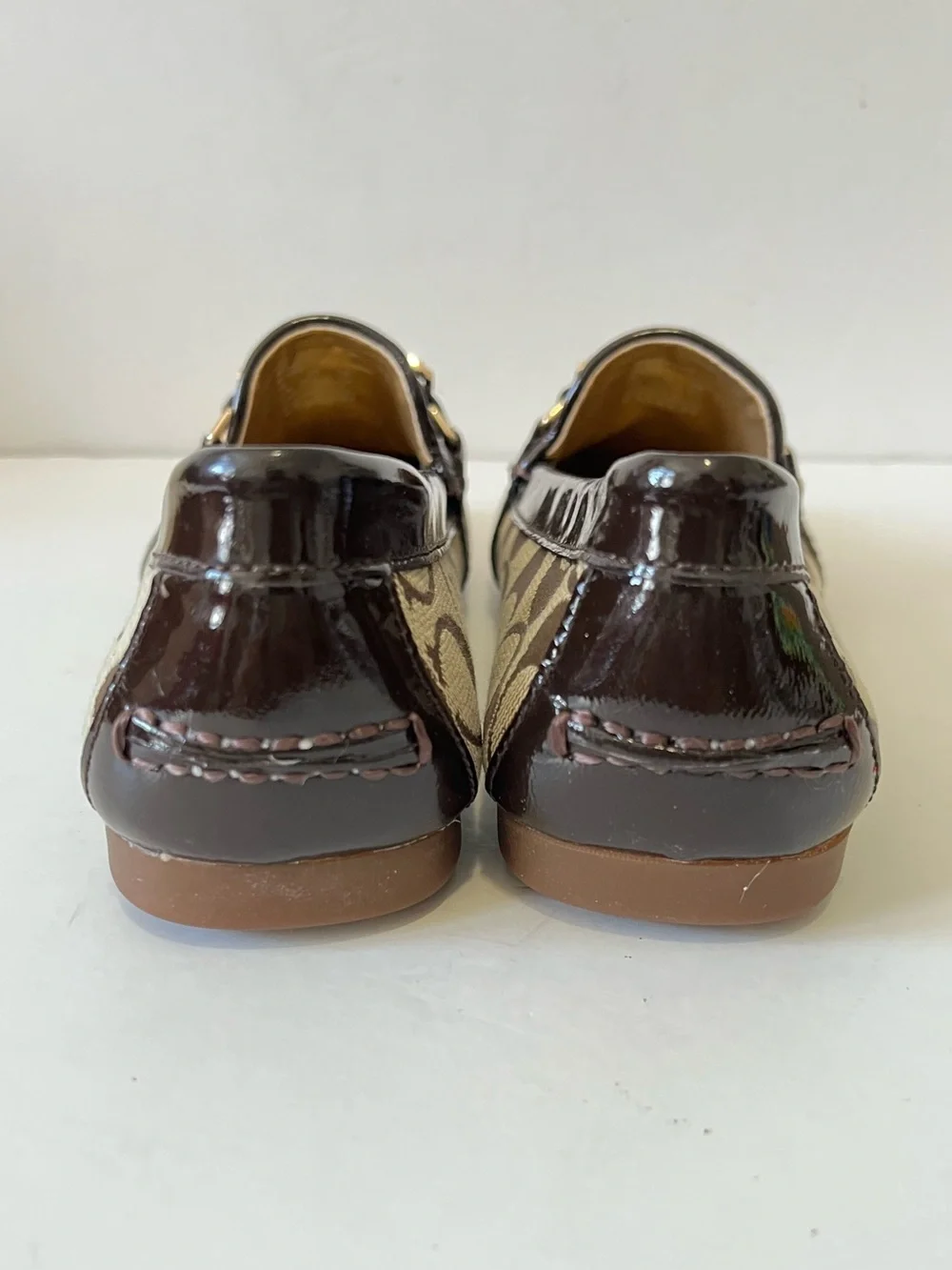 Coach Brown Signature Logo Women's Driving Loafers Size 7.5B